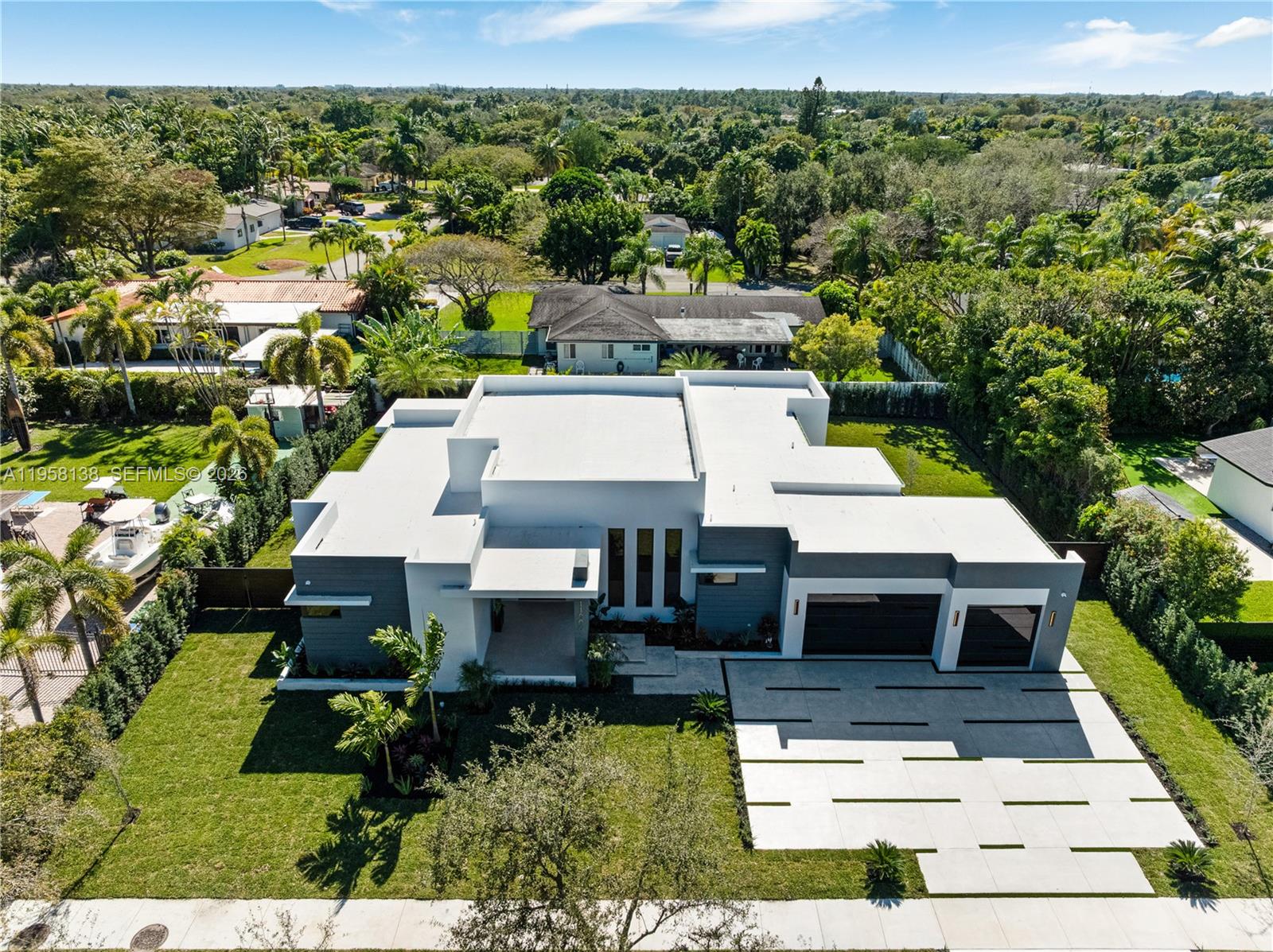 11000 Southwest 120th Street Miami, FL 33176 - Photo 73 of 75 an aerial view of a house with swimming pool outdoor seating and yard