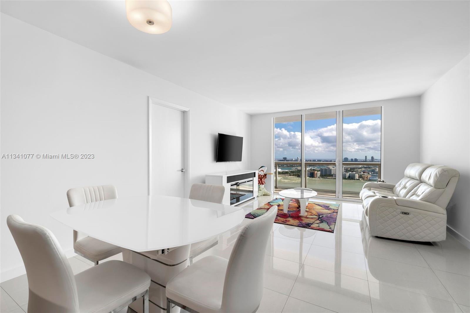 50 Biscayne Boulevard, Unit 3108 Miami, FL 33132 - Photo 4 of 26 a living room with furniture and a flat screen tv