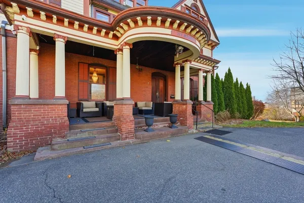 a view of a building with a entrance
