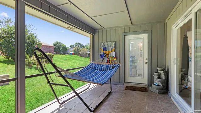 a view of an outdoor space with seating area