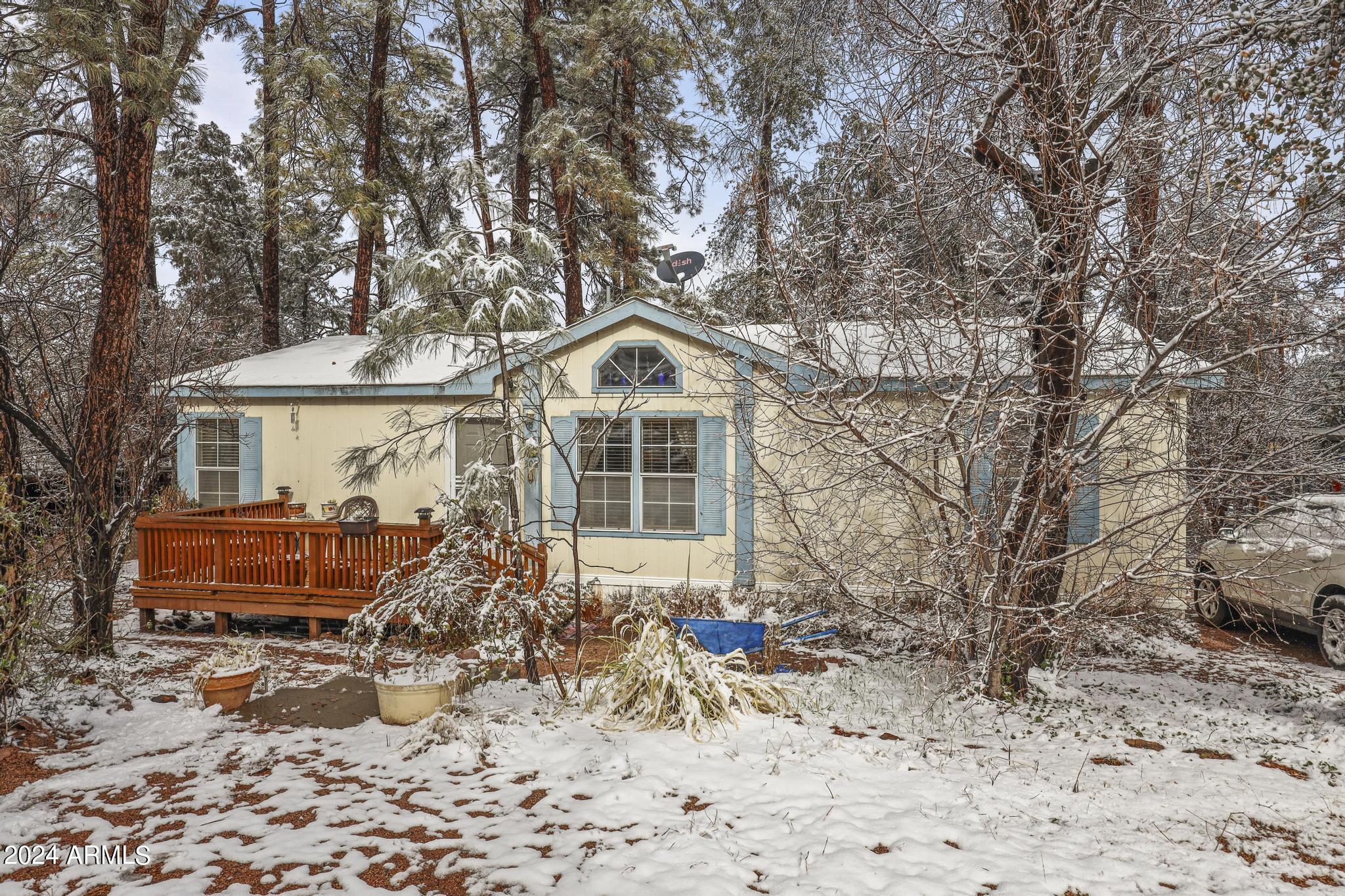 a front view of a house with patio
