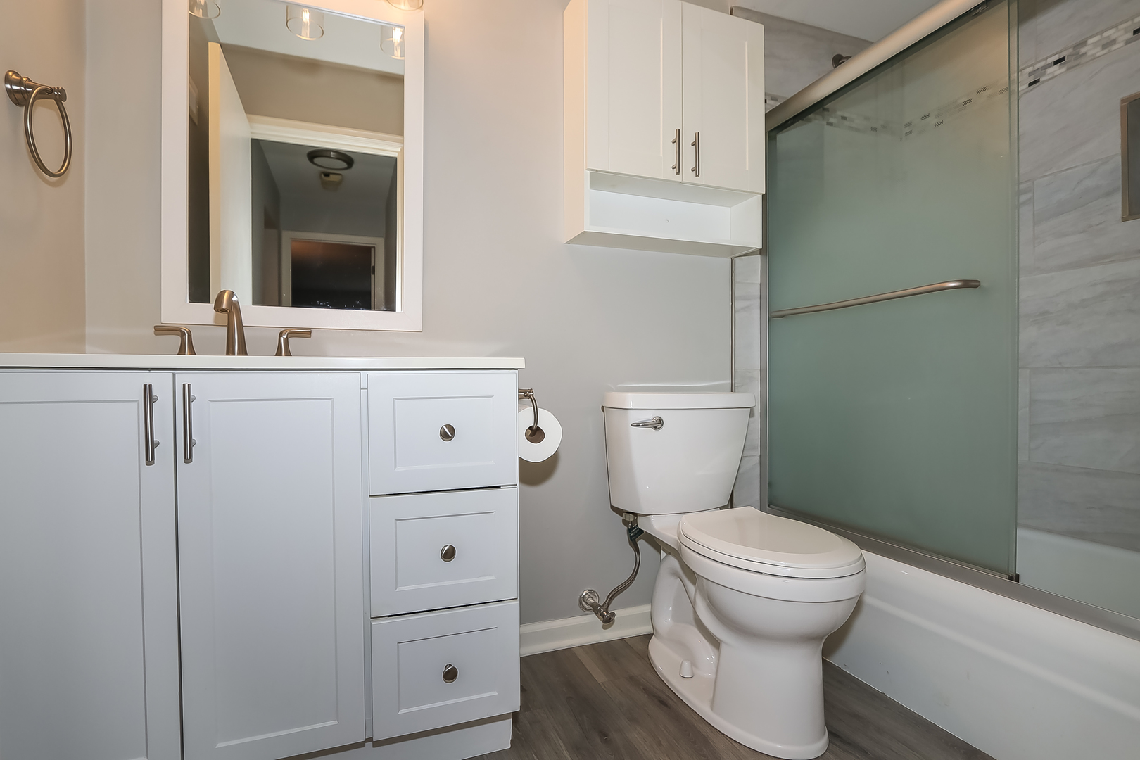 5000 Carriageway Drive, Unit 103 Rolling Meadows, IL 60008 - Photo 15 of 22 a bathroom with a toilet sink vanity and mirror