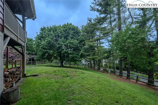 a view of a park with a tree