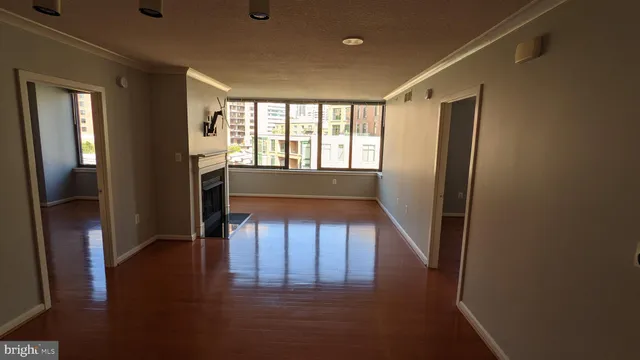 a view of entryway with wooden floor