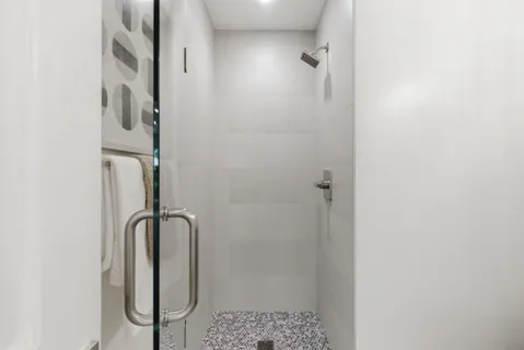 a bathroom with a shower