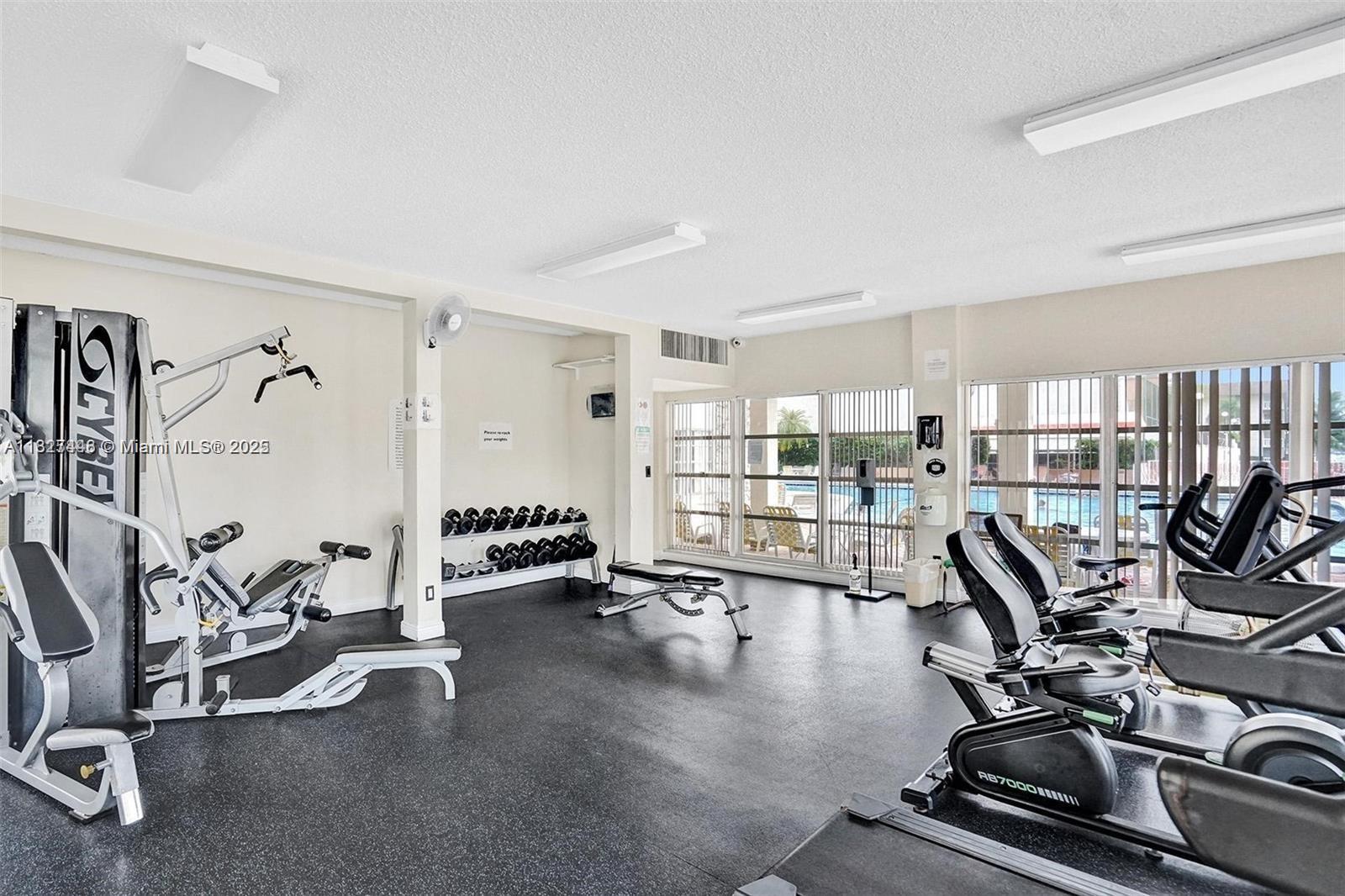 1833 South Ocean Drive, Unit 1702 Hallandale Beach, FL 33009 - Photo 73 of 80 a view of a room with gym equipment