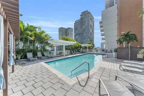 a swimming pool with outdoor view