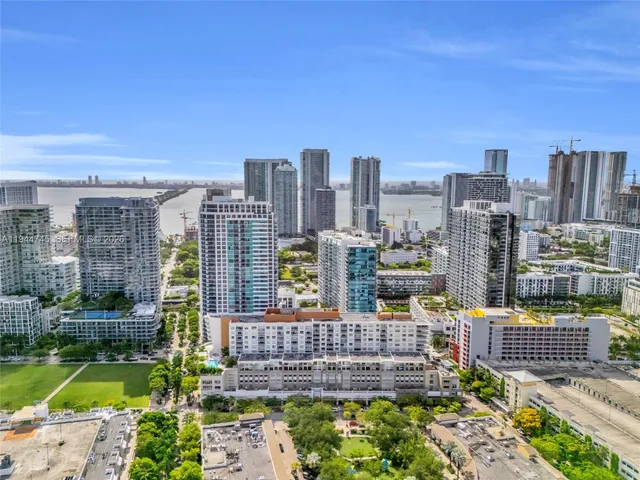 a city view with tall buildings