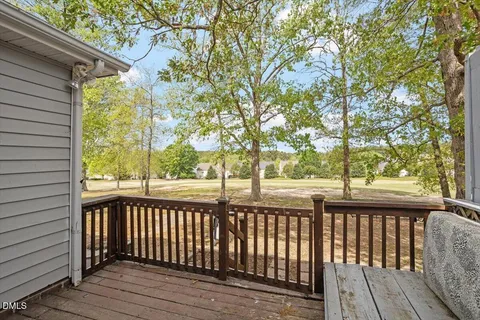 a view of a wooden deck