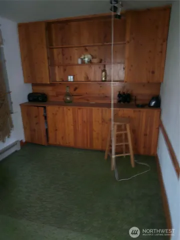 a room with wooden walls