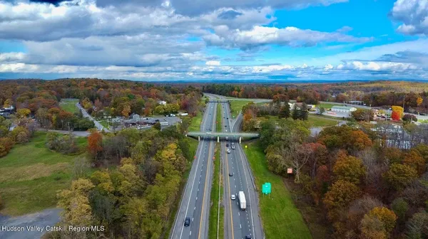 a view of a lake with a city