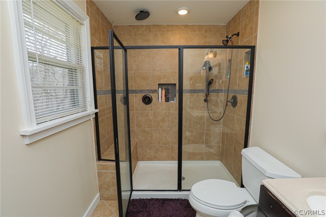 5346 Cold Harbor Road Mechanicsville, VA 23111 - Photo 23 of 42 Primary Bath with ceramic floor, designer shower,