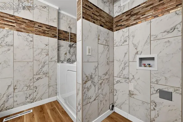 a bathroom with a shower