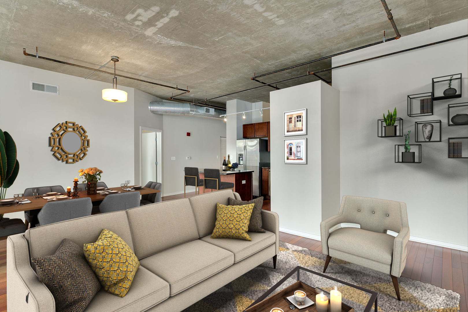 520 South State Street, Unit 711 Chicago, IL 60605 - Photo 6 of 28 a living room with furniture and a clock