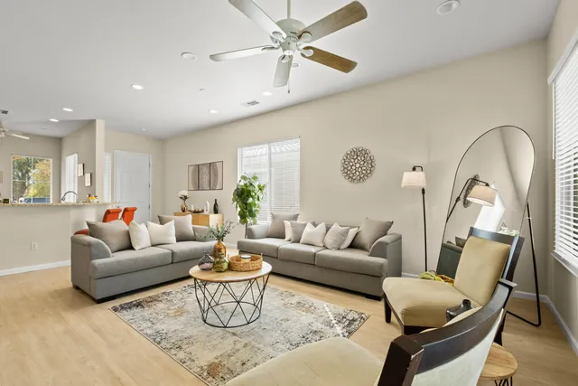 a living room with furniture