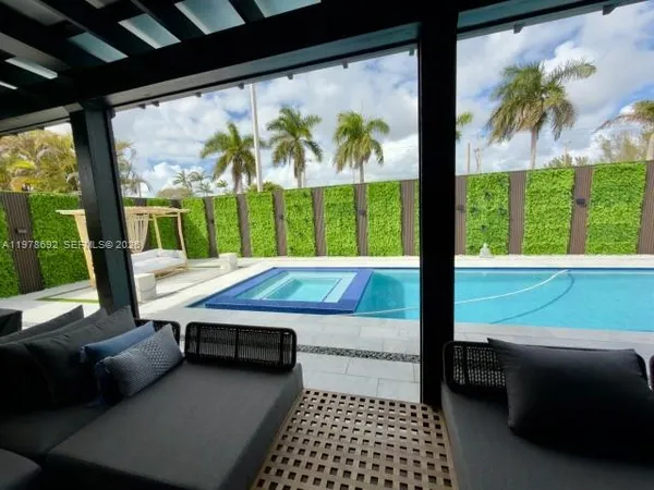 a view of stairs and a patio