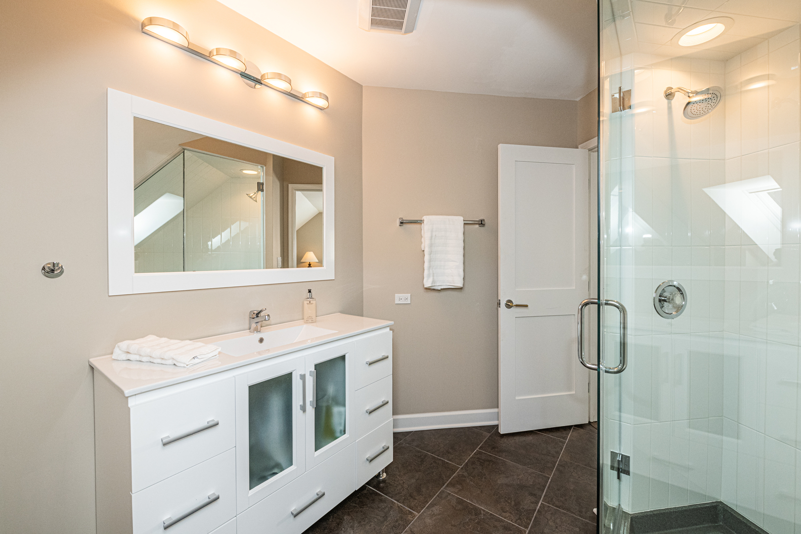27149 West Cuba Road Barrington, IL 60010 - Photo 35 of 68 a bathroom with a double vanity sink mirror and shower