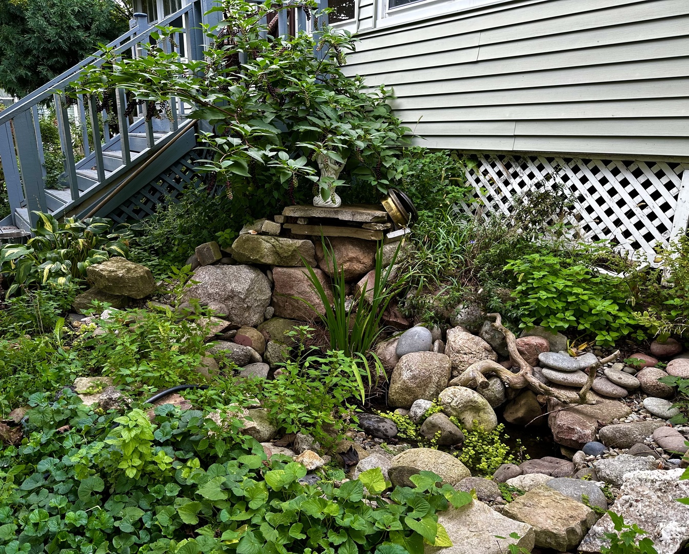 102 East Lincoln Street Pesotum, IL 61863 - Photo 5 of 24 a backyard of a house with lots of green space and garden in the back