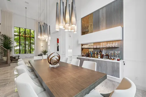 a view of a patio with a backyard