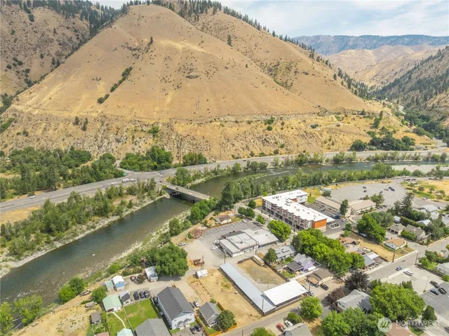 an aerial view of residential house with outdoor space