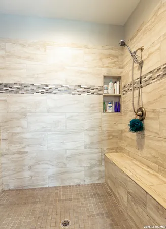 a bathroom with a shower