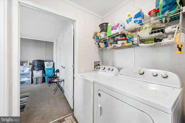 a view of storage and utility room with toys