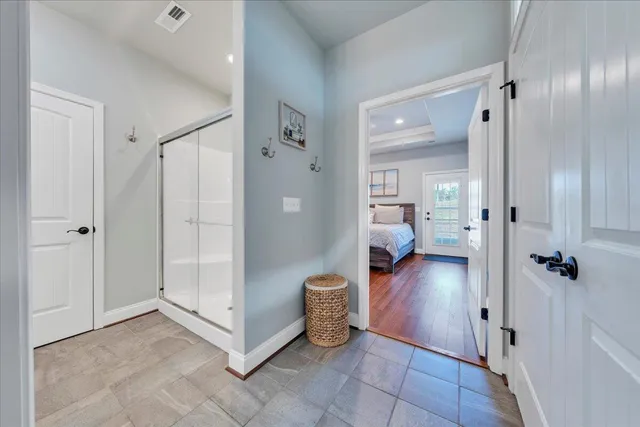 a view of a balcony with chairs