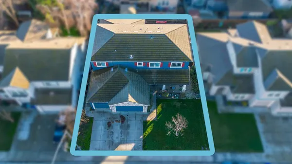 a bird view of a house