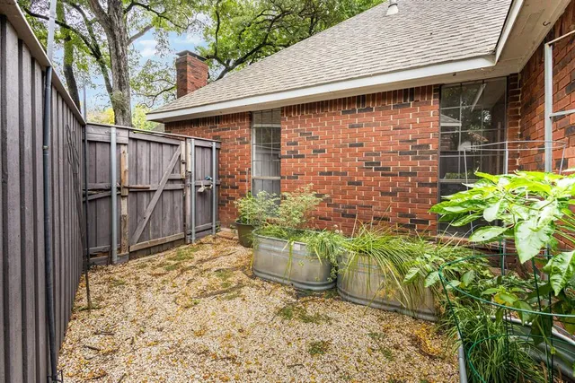 a view of a backyard with plants