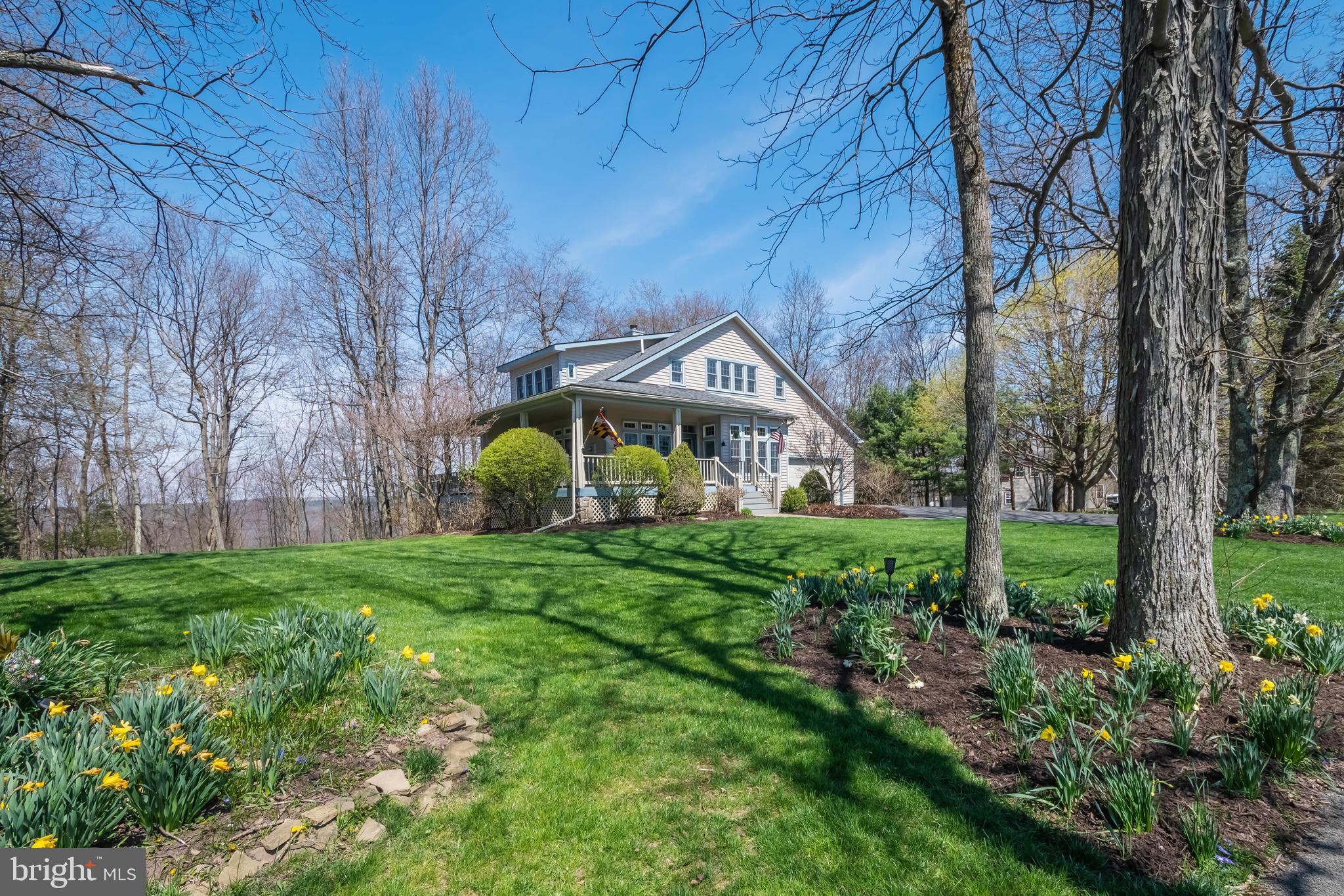 726 Sunset Ridge Drive McHenry, MD 21541 - Photo 3 of 50 a front view of a house with garden and trees