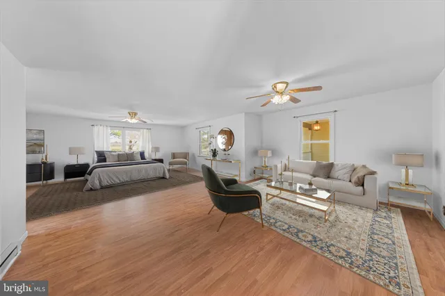 a living room with furniture