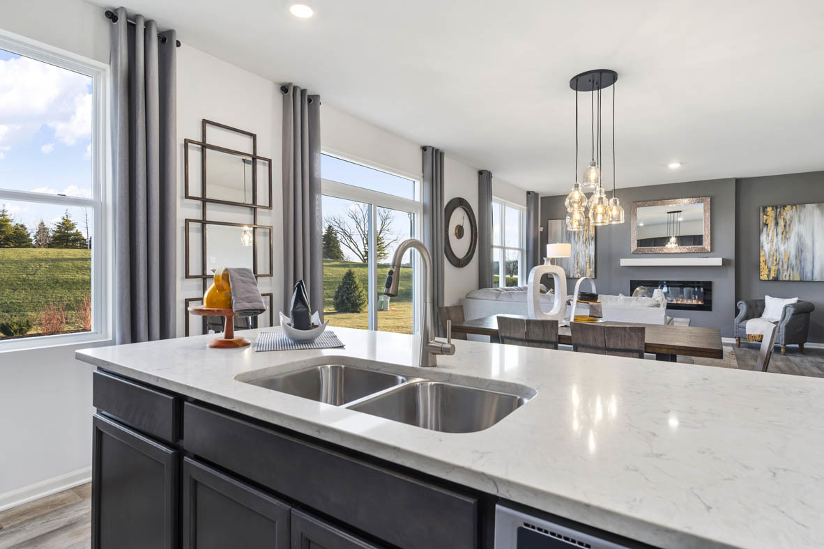 Undisclosed Address Elgin, IL 60124 - Photo 6 of 19 a kitchen with a sink a counter top space and living room view