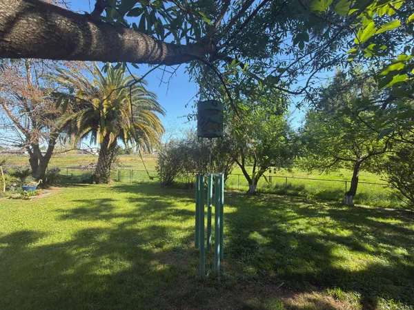 a backyard of a house with lots of green space