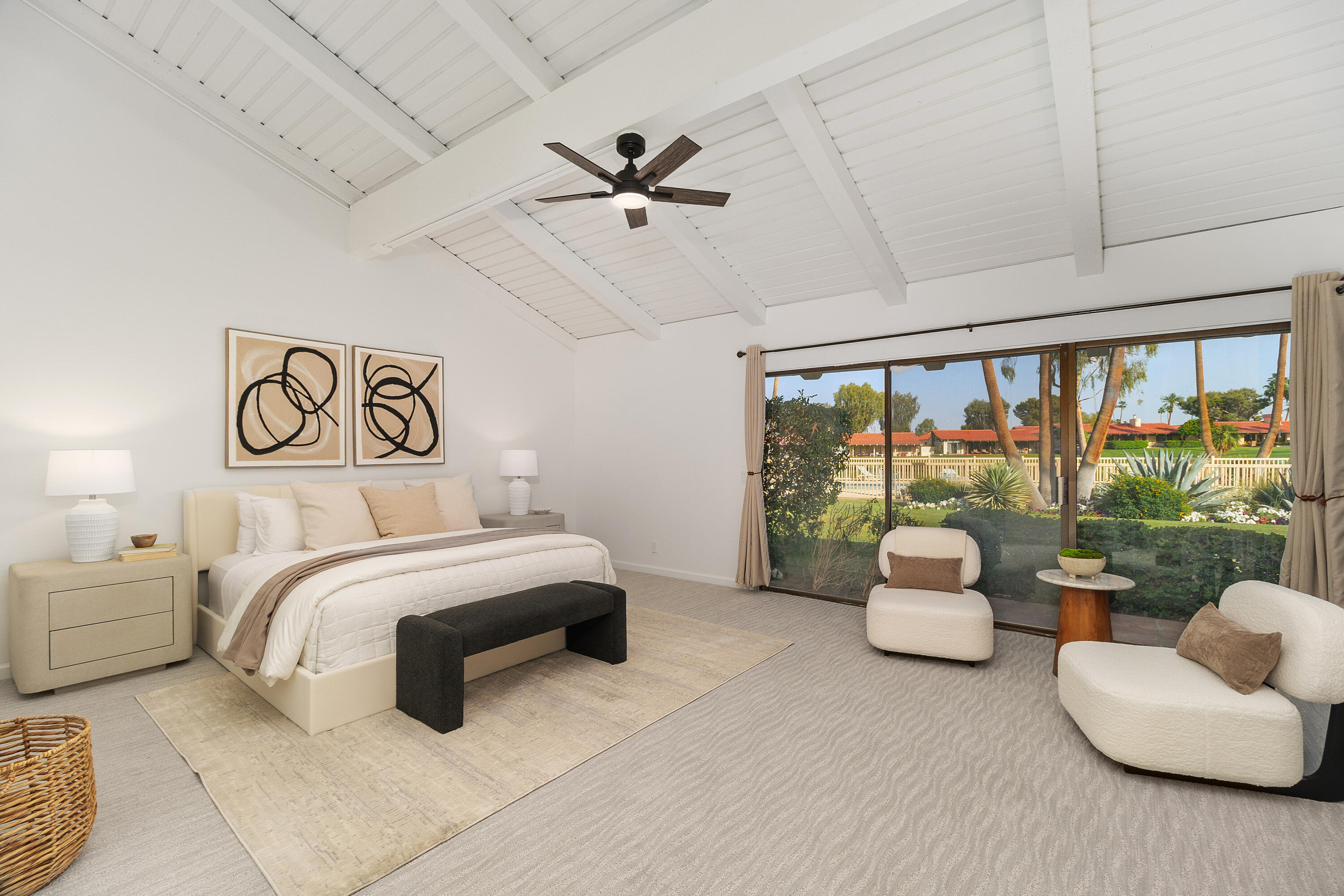 49835 Adelito Circle La Quinta, CA 92253 - Photo 12 of 36 a bedroom with a bed and a large window