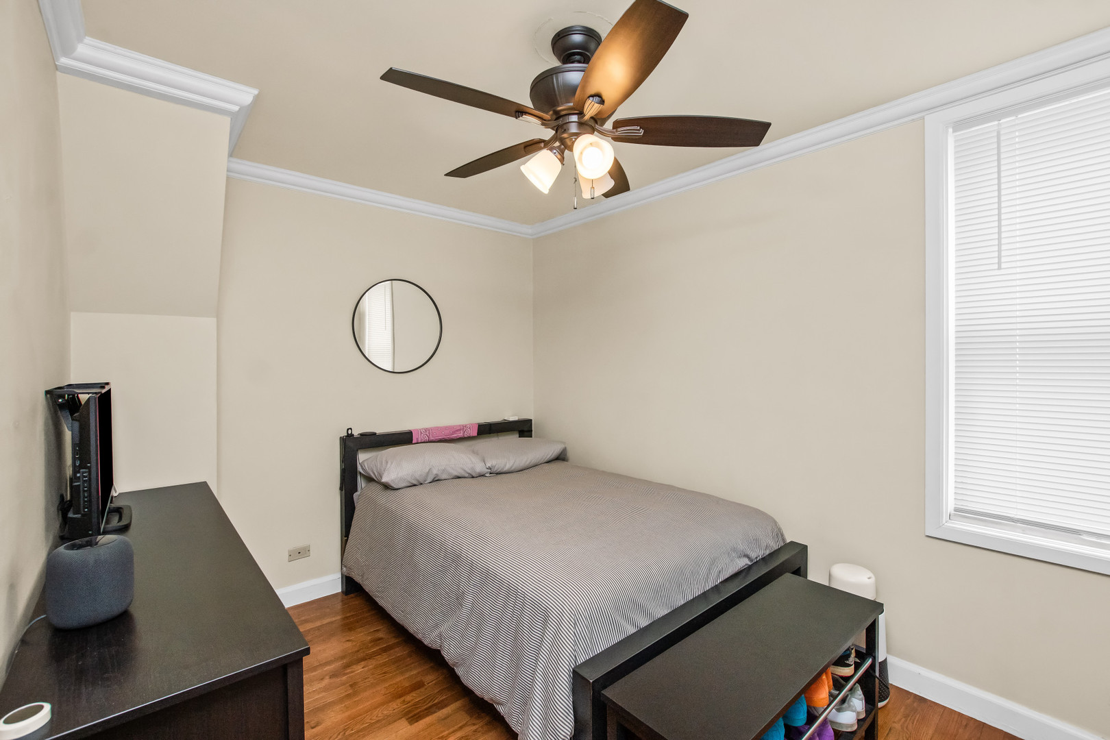 2238 West 21st Place Chicago, IL 60608 - Photo 23 of 37 a bedroom with a bed and a table