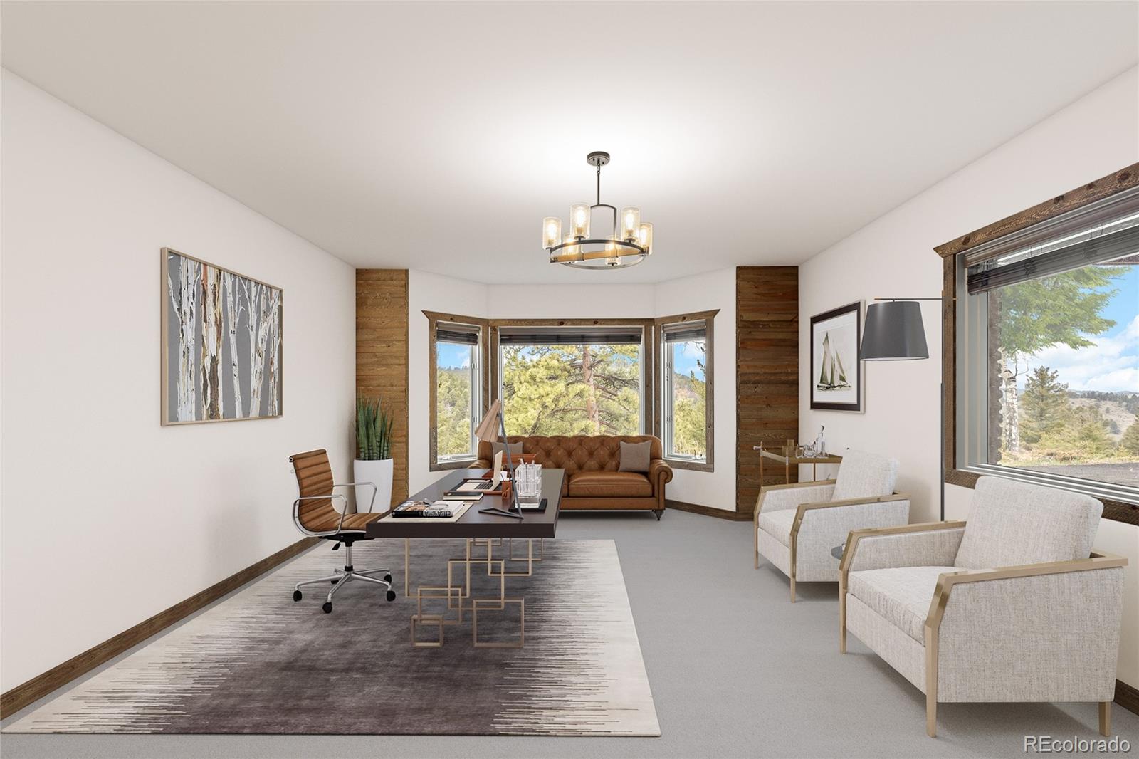 26269 Richmond Hill Road Conifer, CO 80433 - Photo 24 of 44 a living room with furniture and a large window