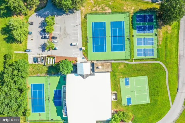 a view of an outdoor space and swimming pool