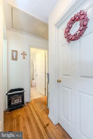 a view of a livingroom with wooden floor