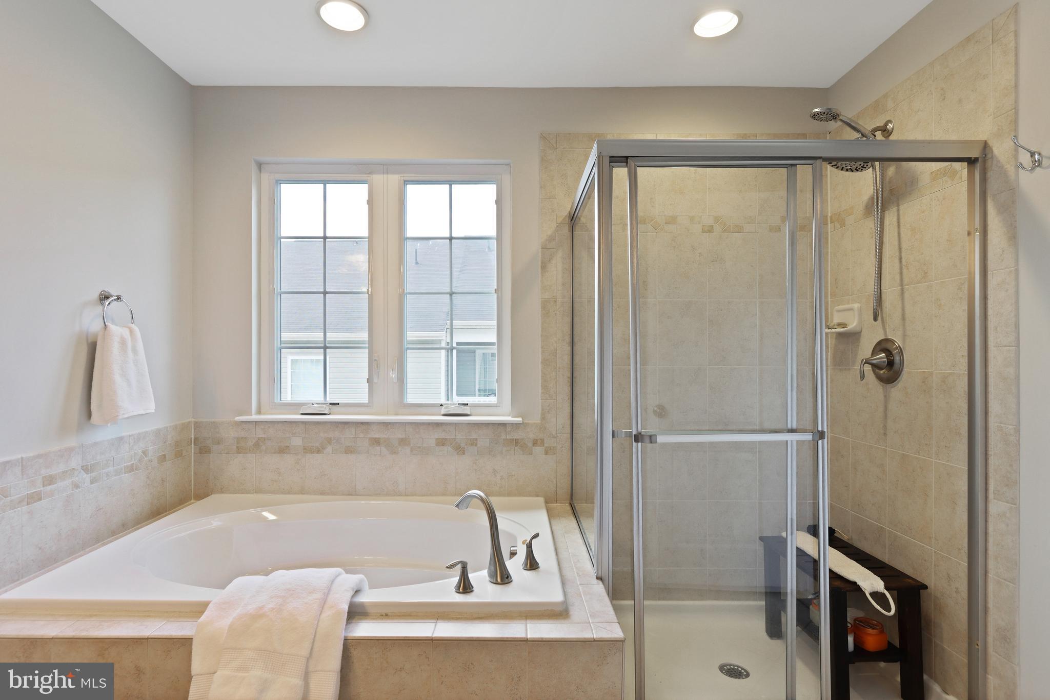 1607 Sun High Terrace Severn, MD 21144 - Photo 25 of 35 Primary Bath with Separate Soaking Tub and Shower