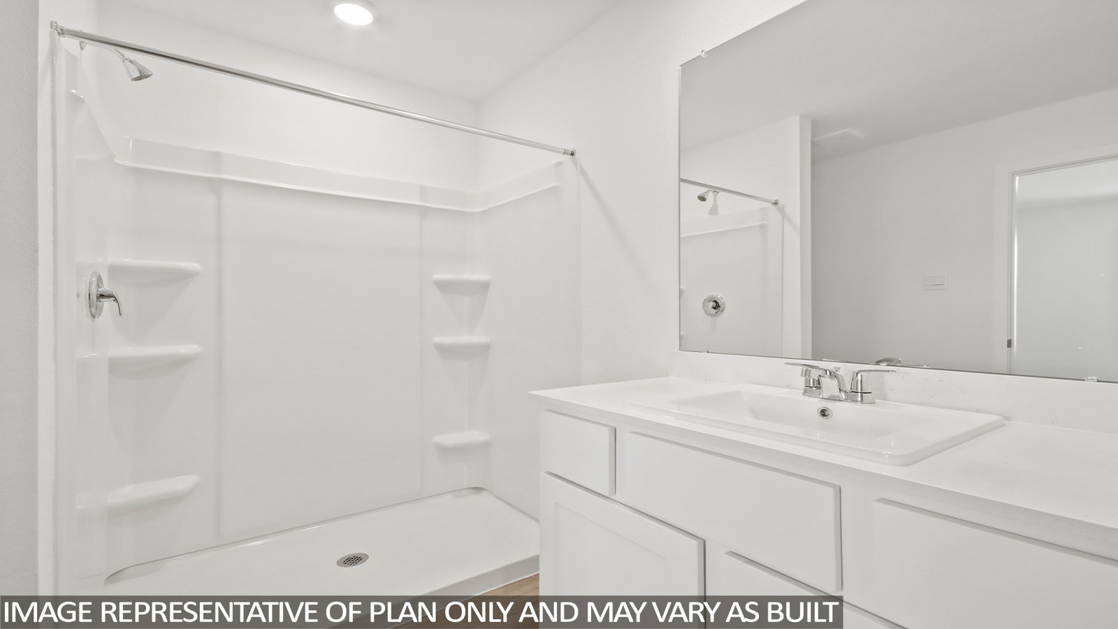 144 Baby Calf Roping Road Jarrell, TX 76537 - Photo 11 of 20 a bathroom with a sink a shower and a mirror