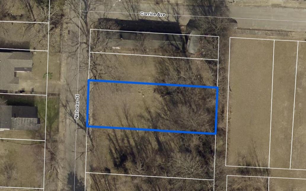 1396 Nicholas Street Memphis, TN 38107 - Photo 1 of 1 Aerial view of property's location with property boundaries highlighted