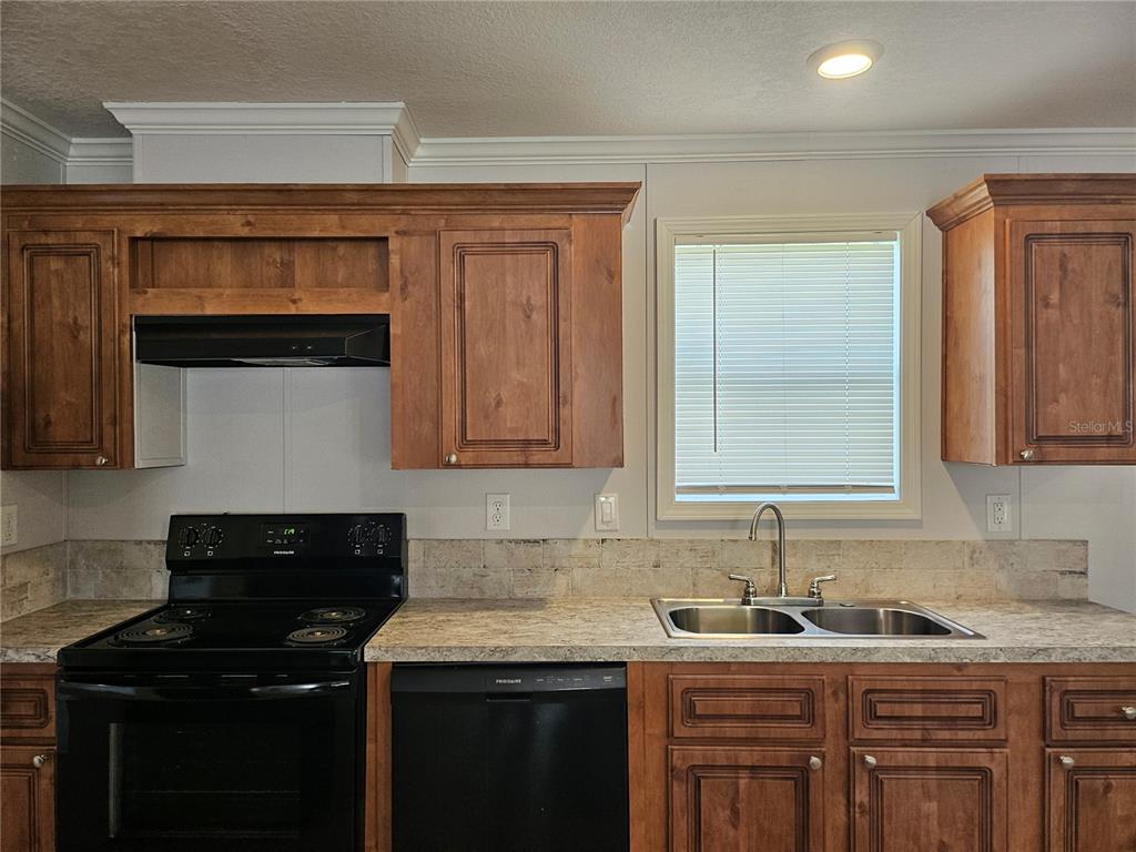 5636 West O Griffin Road Plant City, FL 33567 - Photo 13 of 20 a kitchen with granite countertop a sink a stove and cabinets