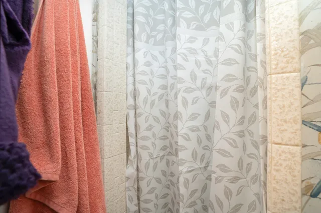 a close up view of a curtain