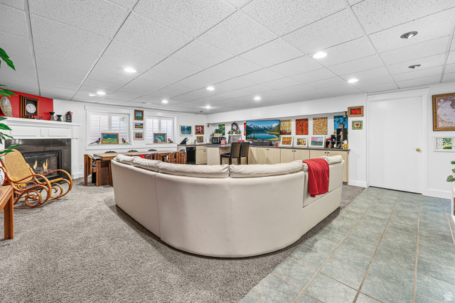31 Village Square Road Centerville, UT 84014 - Photo 17 of 29 Open-plan lower level featuring recessed lighting and a drop ceiling