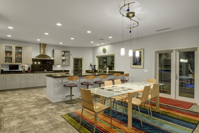 a view of a dining area with furniture