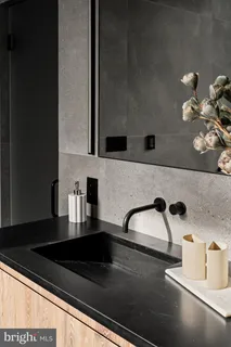 a view of cabinets and window