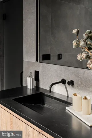 a view of cabinets and window