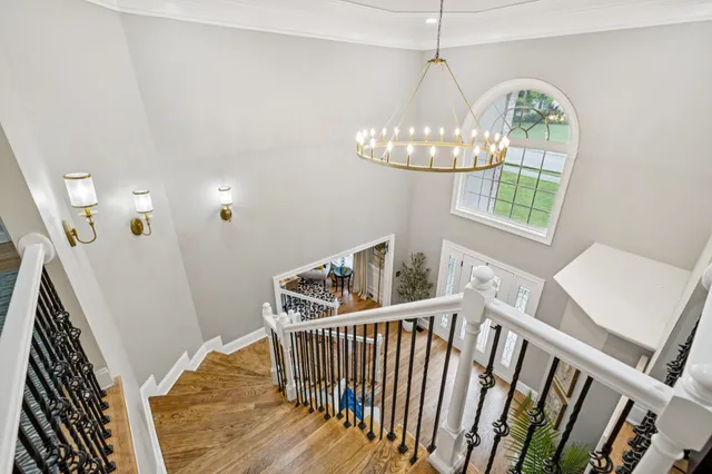 a view of entryway with wooden floor