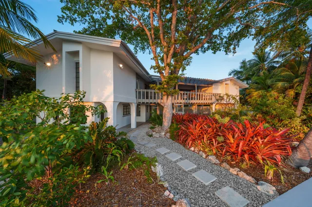 an aerial view of residential house with outdoor space and street view