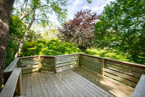 a view of deck and hardwood